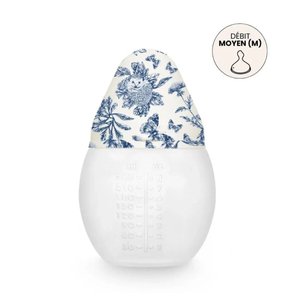 Élhée Baby Bottle 240ml Tartine et Chocolat Toile de Jouy Blue 0M+ - Elegant and Versatile Design