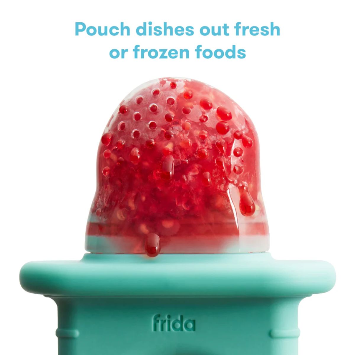 Frida Baby Push Pop Baby Food Feeder - Light Teal Blue - Safe and Controlled Feeding